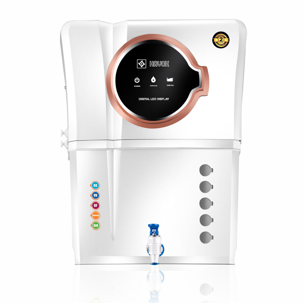Havok Elite White RO Water Purifier BIS Certified 18L  RO + UV + MF + Minerals + Copper